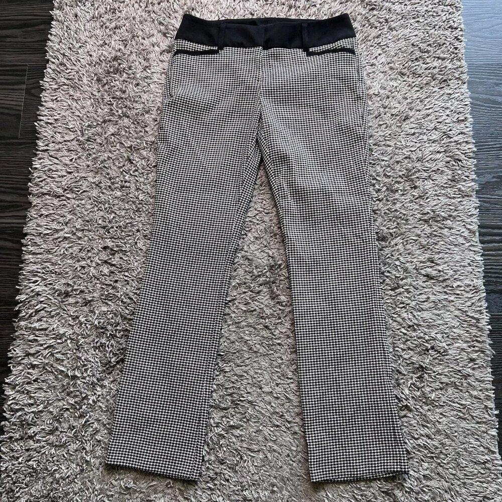 7th Avenue New York & Company Pants Womens 4 Petite Black White Straight Casual